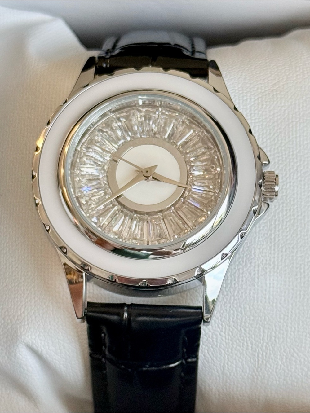 Invicta Celestial 70373 Women’s 37.3mm Crystal Silver Black Watch NWT